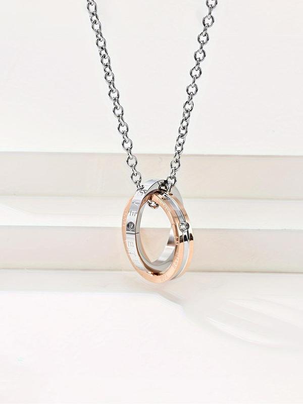 Couple Matching Puzzle Design Charm Bracelet & Ring Pendant Necklace, Fashion Jewelry for Party, Daily Decor, Trendy All-match & Exquisite Jewelry for Birthday Gift