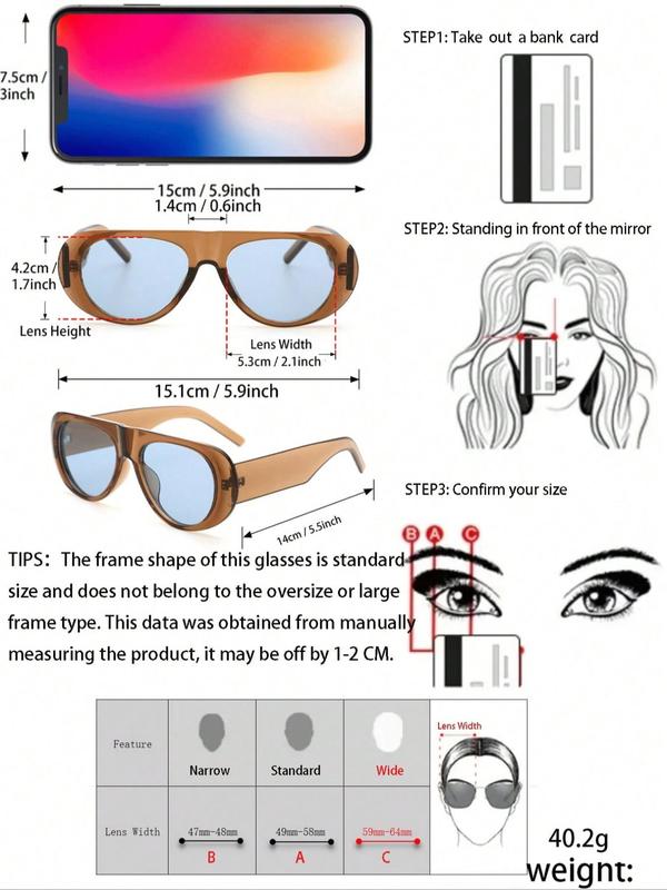 Unisex Vintage Style Sunglasses, Summer Trendy Casual Sunglasses for Everyday Use, Fashion Sunglasses for Outdoor Activities