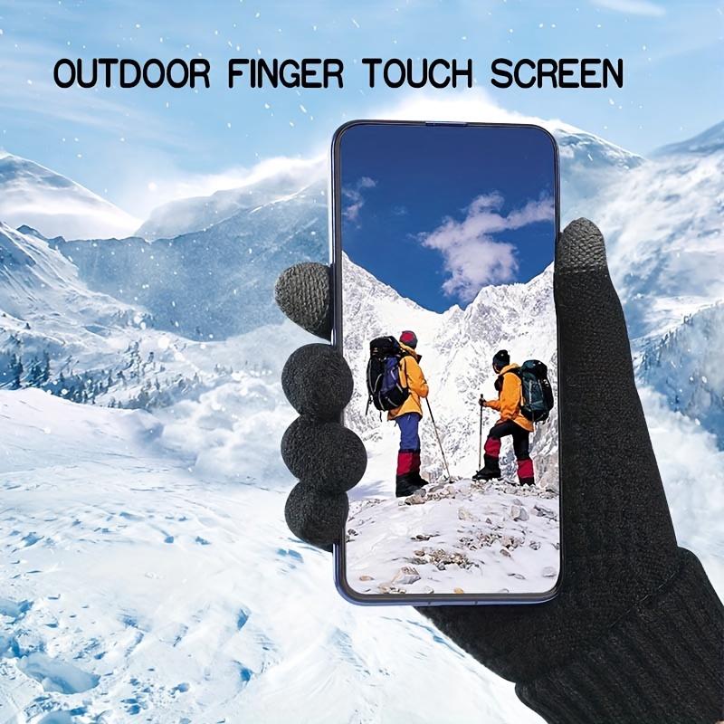 Warm Anti-Frost Gloves, Touch Screen Compatible with Thickened Thermal Knitting Gloves-Perfect for Cycling and Hiking