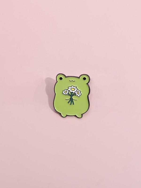 Cute Cartoon Frog Design Brooch,  Cute Animal Badge, Fashion Accessories for Daily Decoration, Suitable for Backpacks, Jeans, Scarves, Hats Decoration
