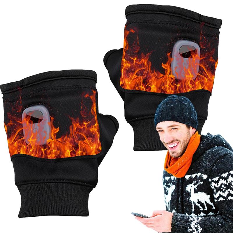 USB Rechargeable Heated Gloves, 1 Pair Windproof Heating Gloves for Christmas Gift, Adjustable 3 Level Riding Gloves, Outdoor Sports Gloves for Cold Weather