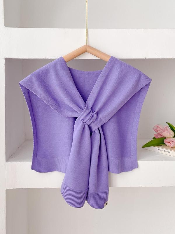 Solid Color Shawl, Casual Versatile Scarf for Women, Fashion Accessories for Daily Wear, Trendy All-match & Exquisite Scarf for Birthday Gift, 80s Fashion