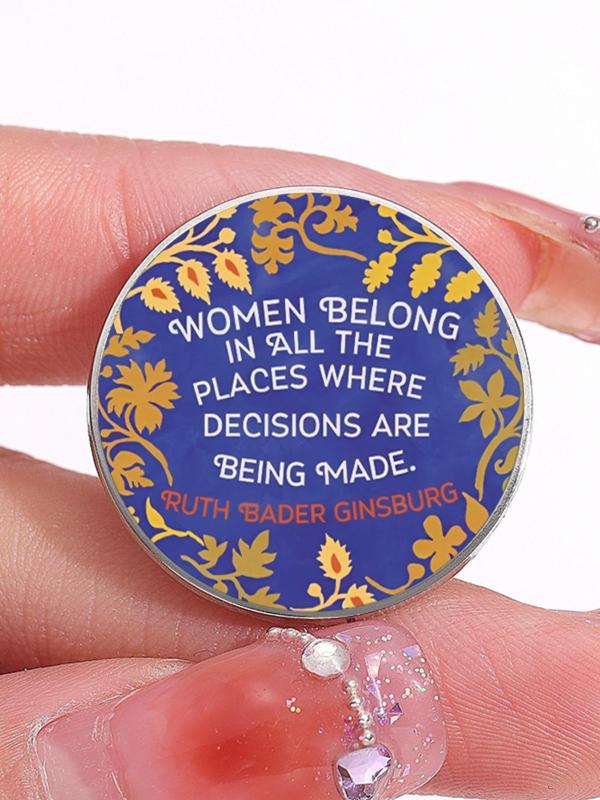 Round Shaped Letter Slogan Pattern Badge Brooch Pin, Fashion Jewelry for Party, Daily Clothing Decor, Trendy All-match & Exquisite Brooch for Birthday Gift