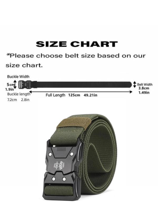 Men's Fashion Solid Color Elastic Designer Belt, Tactical Quick Release Snap Leisure Belt As Gift, Casual Nylon Waistbelt for Daily Use, Waistband for Jeans, Pants, Daily Clothing Accessory