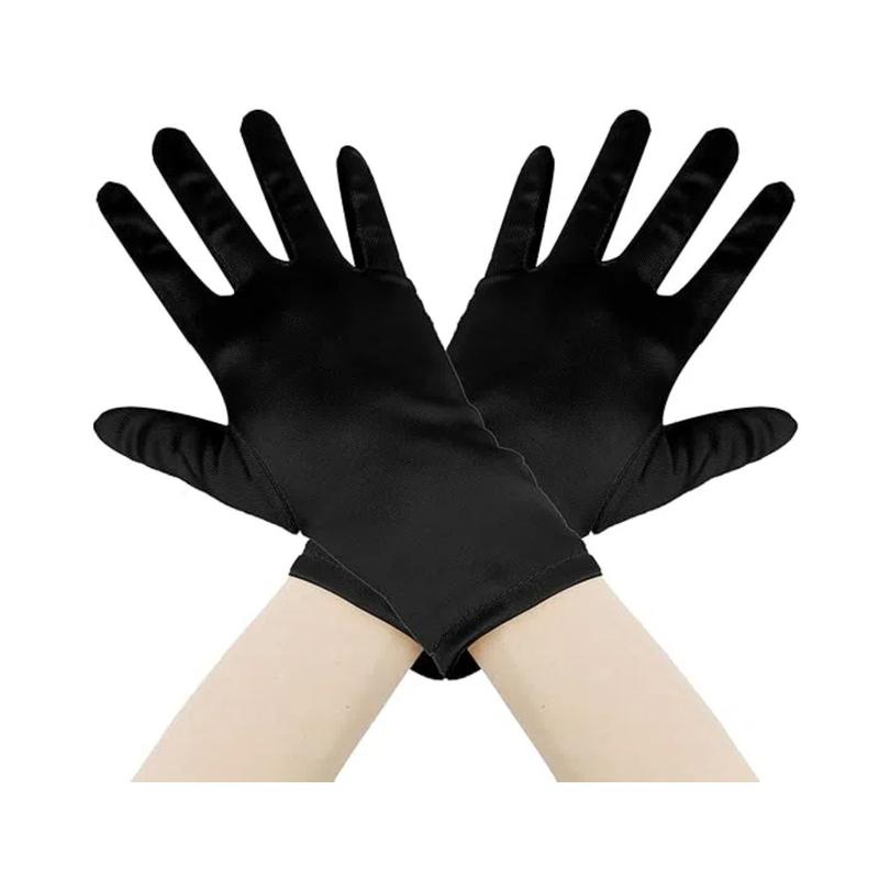 Short Satin Opera Gloves for Women, Ladies Gloves for Wedding Bridal Banquet Party, Evening Party Gloves 1920s