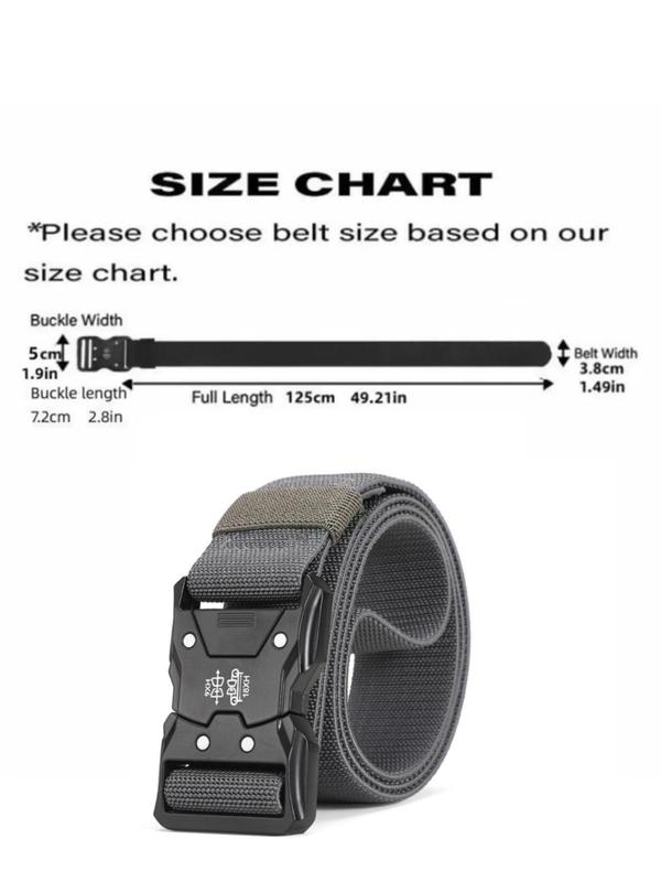 Men's Fashion Solid Color Elastic Designer Belt, Tactical Quick Release Snap Leisure Belt As Gift, Casual Nylon Waistbelt for Daily Use, Waistband for Jeans, Pants, Daily Clothing Accessory