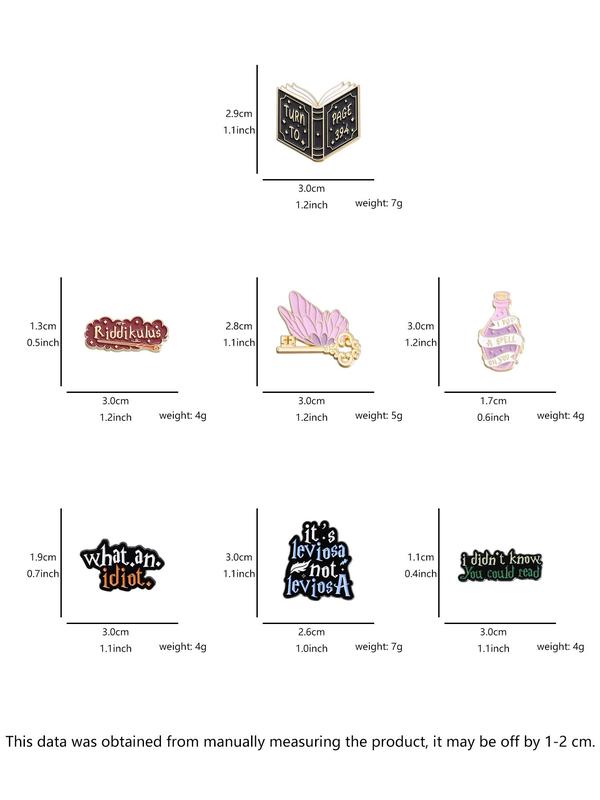 Cartoon Book & Butterfly & Key Design Brooch, Fashion Alloy Badge for Daily Clothing Decor, Trendy All-match & Exquisite Brooch for Birthday Gift