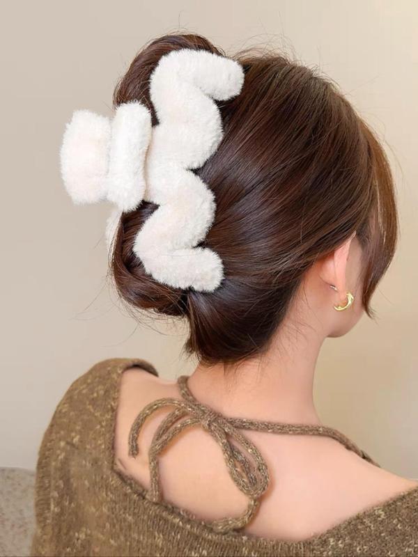 Cute Plush Hair Claw, Fashionable Hair Accessories for Women & Girls, Minimalist Headwear Suitable for Thick Hair, Fashion Hair Accessories for Party, Daily Clothing Decor