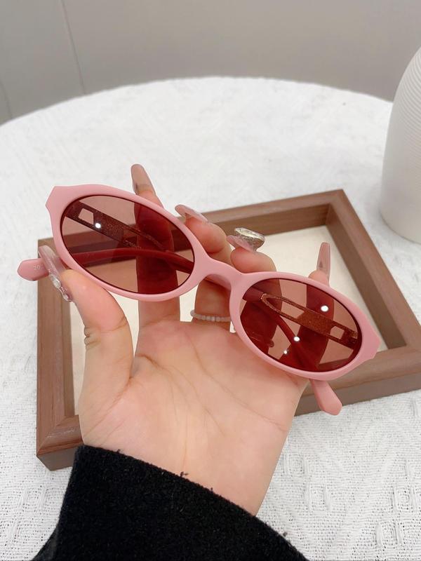 Vintage Oval Frame Sunglasses, Fashionable Sunglasses for Everyday Use, Versatile Accessories for Outdoor Activities