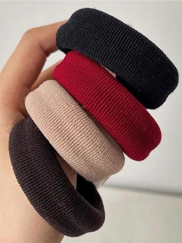 Women's Solid Hair Tie, Casual Simple Hair Accessories for Women & Girls, Minimalist Headwear Suitable for Thick Hair