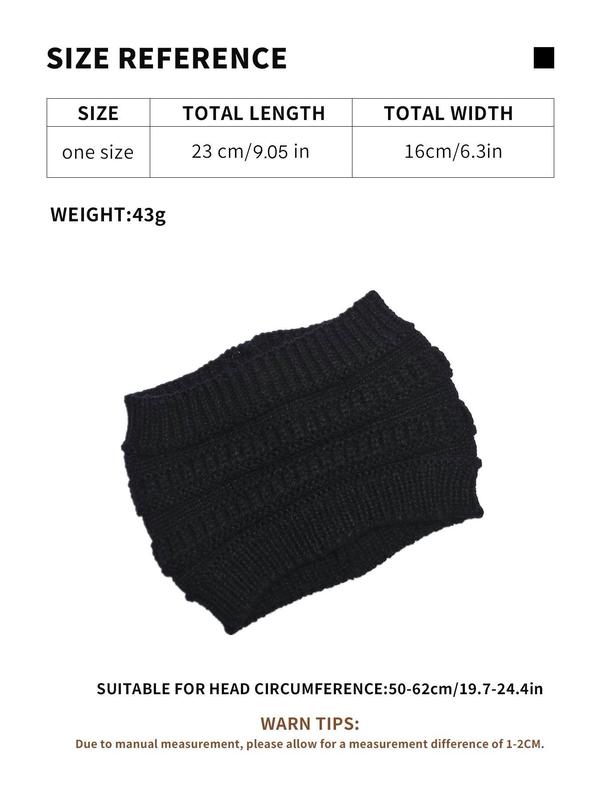 Women's Solid Color Knit Hair Band, Elegant Wide Band Hair Band for Fall & Winter, Fashion Hair Accessories for Women & Girls