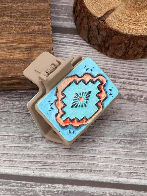 Boho Style Cactus Pattern Hair Claw, Fashionable Hair Accessories for Women & Girls, Casual Versatile Hair Accessories for Daily Wear