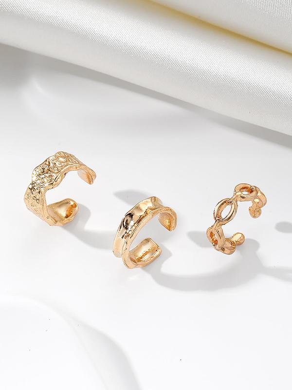 Women's Plain Hollow Out Textured Ear Cuff