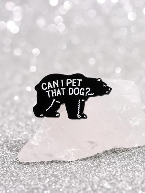 Creative Cartoon Bear Design Brooch, Cute Letter Pattern Enamel Pin Suitable for Backpacks, Jeans, Scarves, Hats Decoration, Fashion Accessories for Men & Women
