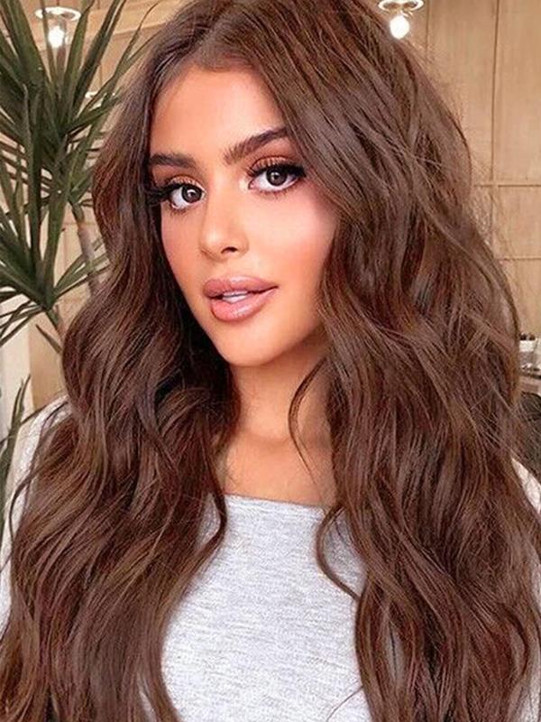 24 Inch Long Wavy Clip-in Hair Extensions, Striking Natural Fluffy Hair Pieces, Synthetic Hair Extensions for Women & Girls for Hairstyle Ideas