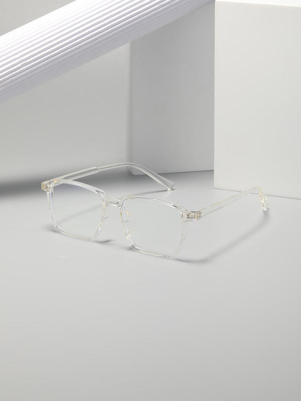 Simple Clear Square Frame Eyeglasses, Basic Fashion Eyeglasses for Women & Men, Fashion Eyeglasses for Work, Daily Clothing Decor, for Student Daily