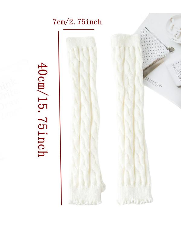1 Pair Women's Cute Heart Embroidery Arm Sleeves for Gift, 2024 New Fashionable Knitted Gloves for Daily Use, Y2k Casual Trendy Gloves for Women & Girls