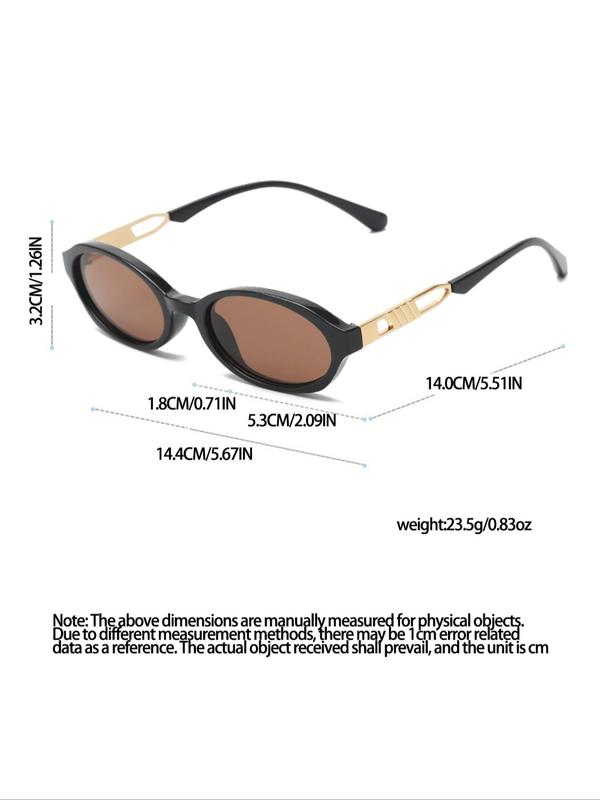 Vintage Oval Frame Sunglasses, Fashionable Sunglasses for Everyday Use, Versatile Accessories for Outdoor Activities