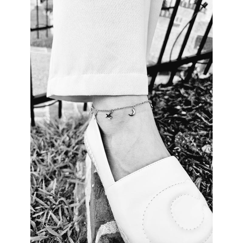 Moon and Star Anklet