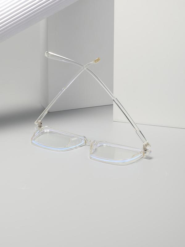 Simple Clear Square Frame Eyeglasses, Basic Fashion Eyeglasses for Women & Men, Fashion Eyeglasses for Work, Daily Clothing Decor, for Student Daily