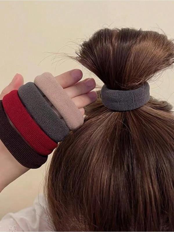 Women's Solid Hair Tie, Casual Simple Hair Accessories for Women & Girls, Minimalist Headwear Suitable for Thick Hair