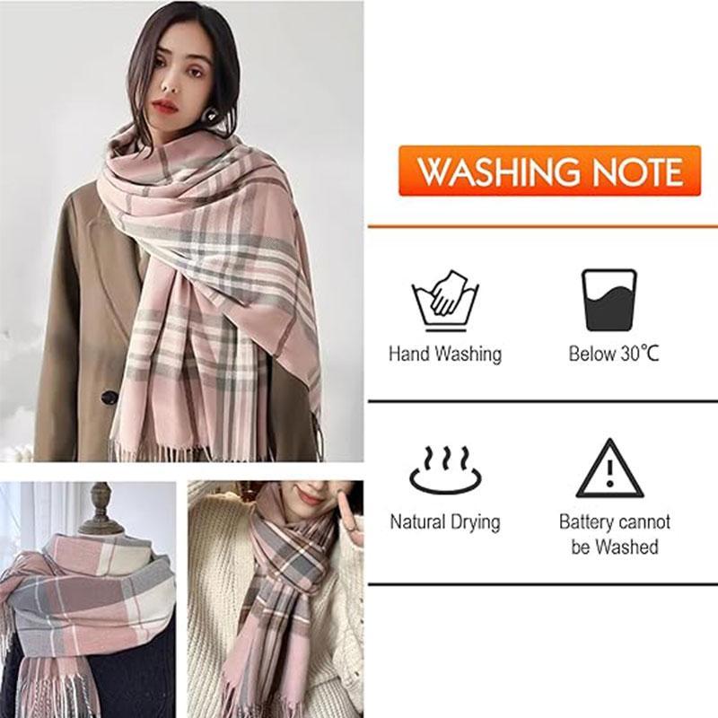 Electric Heated Scarf, Rechargeable Neck Heating Pad with 3-Temperature, Winter Warmth Gift Thanksgiving Gift for Family & Friends (No Power Bank Included)