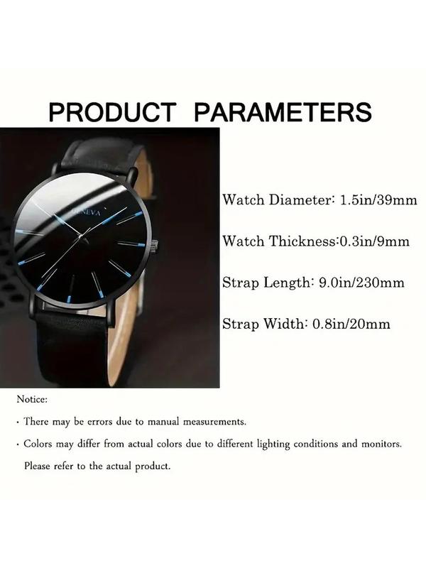 Men's Business Fashion Round Dial Analog Quartz Watch & Braid Design Bracelet & Cone Pendant Necklace, Fashion Watch Set for Party, Daily Decor, Trendy All-match & Exquisite Watch Set for Gift