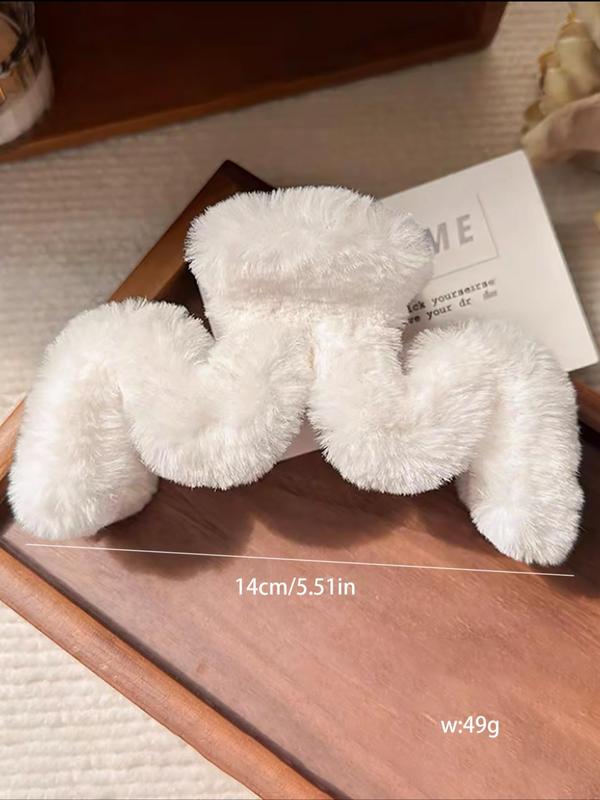 Cute Plush Hair Claw, Fashionable Hair Accessories for Women & Girls, Minimalist Headwear Suitable for Thick Hair, Fashion Hair Accessories for Party, Daily Clothing Decor