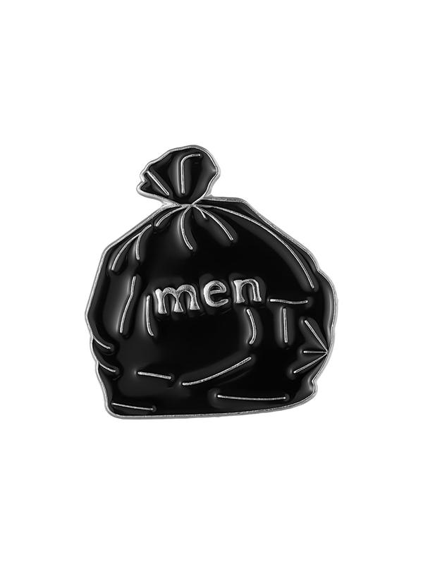 Fashionable Men's Letter Graphic Brooch, Punk Style Alloy Clothes Accessories