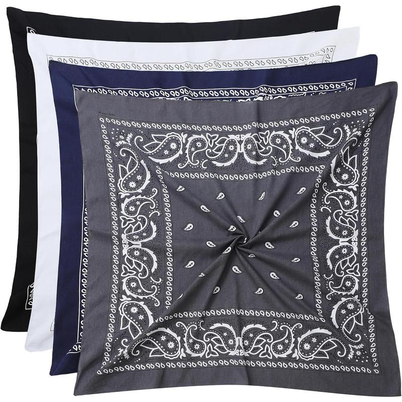27'' x 27'' Large Bandanas for Men & Women, Multi-Purpose Bandana Headbands, Square Head Scarf, Neutral Color