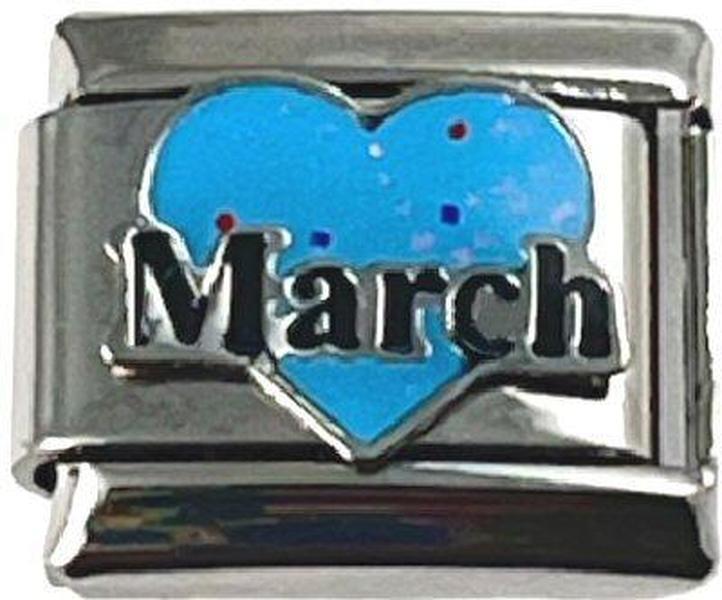 Italian Charm Link March Heart 9mm