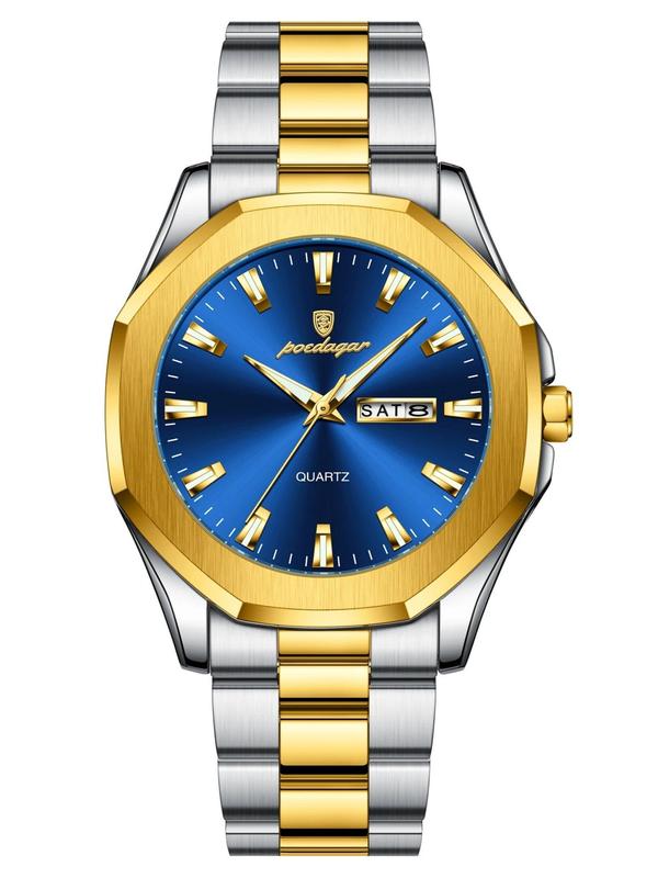 Men's Business Fashion Waterproof Luminous Quartz Watch, Fashion Watch for Party, Daily Clothing Decor, Trendy All-match & Exquisite Watch for Birthday Gift with Box