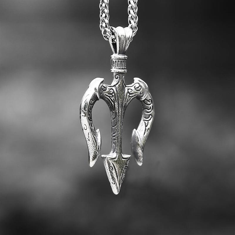 GTHIC Trident Stainless Steel Marine Pendant for Men Women Statement Jewelry Daily Wear