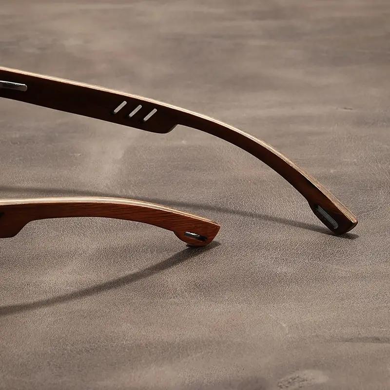1pc Men's Retro Walnut Fashion Glasses, Ultra-Light Fashion Glasses For Men And Women, Polarized Exquisite Fashion Fashion Glasses