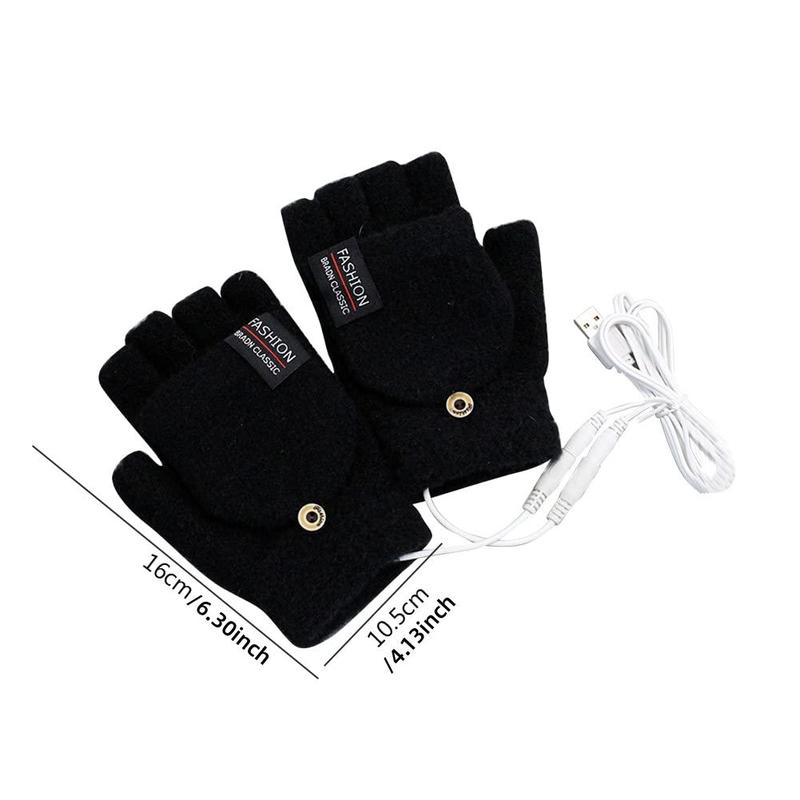 USB Heated Gloves for Women & Men, 1 Pair Winter Warm Hand Heating Gloves, Wear-resistant Portable Winter Warm Gloves for Skiing Riding Hiking, Gym Accessories