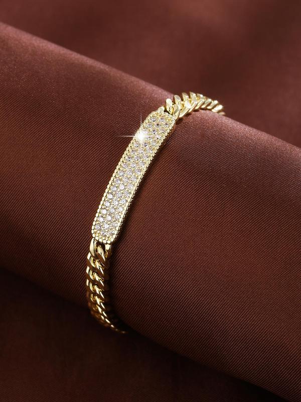 Fashion Rhinestone Decorated Bangle for Women, Elegant Fashion Hand Jewelry for Party, Daily Clothing Decor, Trendy All-match & Exquisite Jewelry for Birthday Gift
