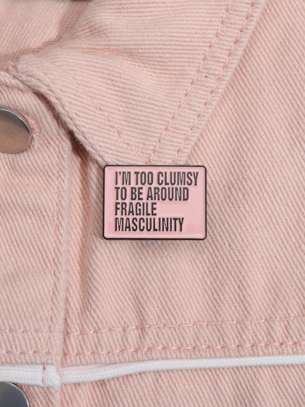 Letter Pattern Brooch, Fashionable Casual Slogan Design Brooch for Women & Men, Fashion Brooch for Party, Daily Clothing Decor, Trendy All-match & Exquisite Brooch for Birthday Gift