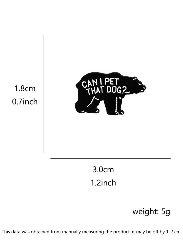 Creative Cartoon Bear Design Brooch, Cute Letter Pattern Enamel Pin Suitable for Backpacks, Jeans, Scarves, Hats Decoration, Fashion Accessories for Men & Women