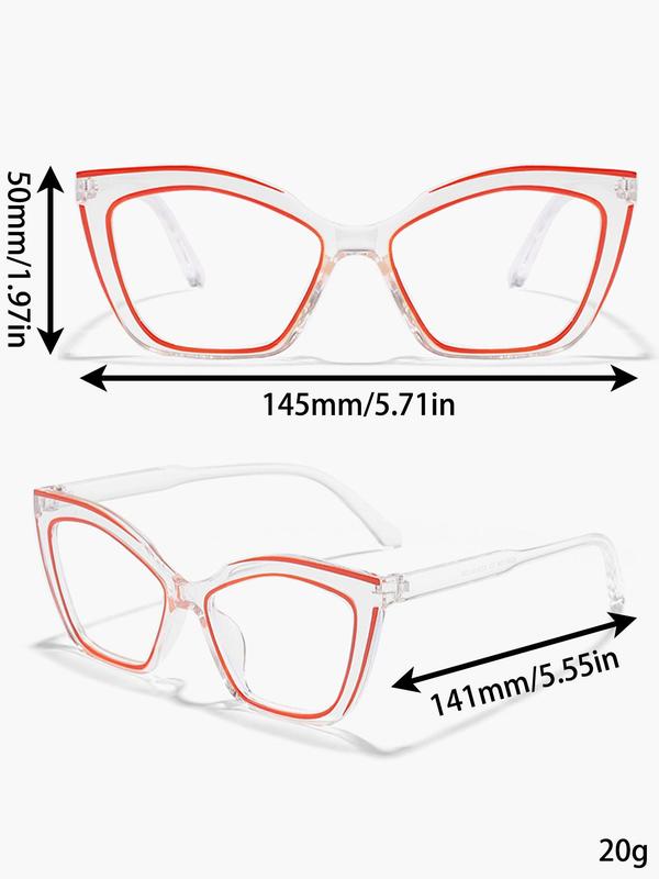 Vintage Cat Eye Frame Eyeglasses, Trendy Casual Eyeglasses for Women, Fashion Eyeglasses for Work, Daily Clothing Decor, Perfect for Student Daily Use
