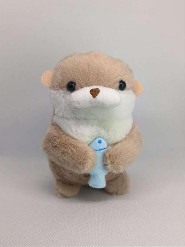 Cute Cartoon Otter Design Plush Keychain, Animal Shaped Plush Keychain for Women & Men, Fashion Accessories for Daily Use