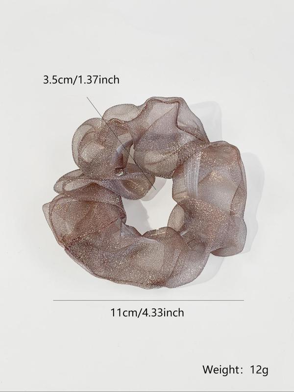 4pcs Fashion Rhinestone Decorated Tulle Scrunchie, Elegant Hair Accessories For Women & Girls, Casual All-match Ponytail Holder