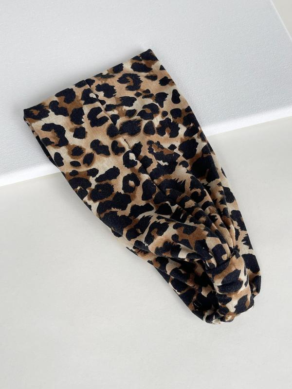 Leopard Print Hair Band, High Stretch Leopard Pattern Hair Band for Gym Workout, Women's Fashion Hair Accessories for All Seasons
