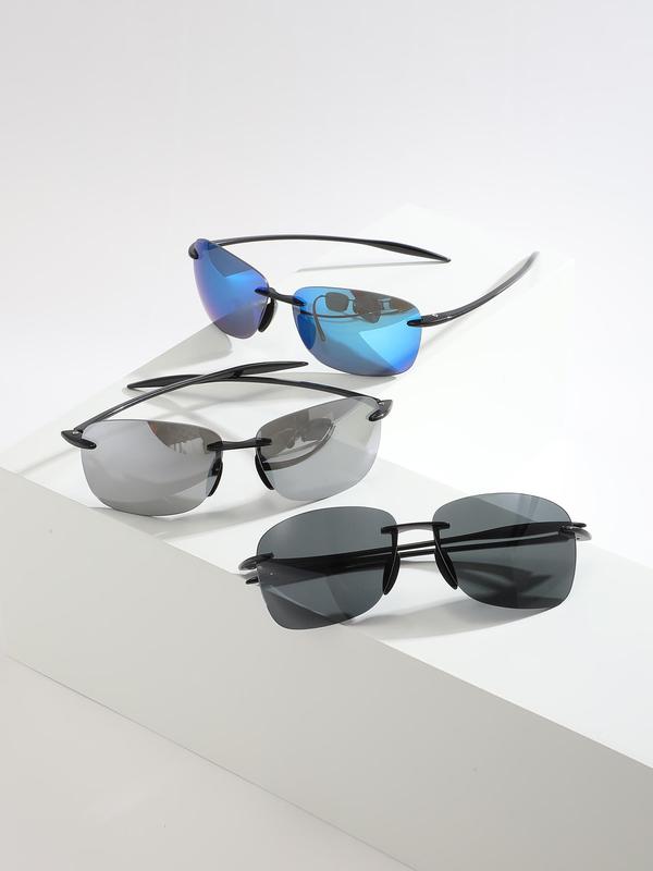 Men's Street Style Rimless Sunglasses, Trendy Casual Sunglasses for Everyday Use, Fashion Accessories for Outdoor Activities, Fall Outfits, Fall Freshness