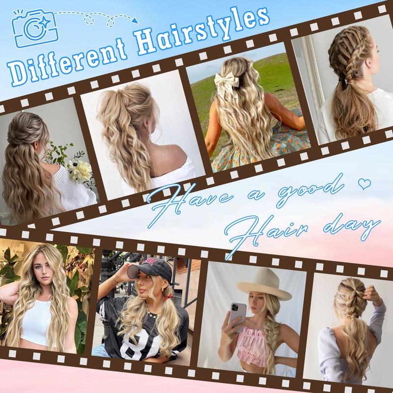 Vigorous 4PCS Clip in Hair Extensions Long Wavy Synthetic Hairpieces,Natural & Soft Hair & Blends Well Hair Extensions,Easy to Wear for Women Girls Daily Use