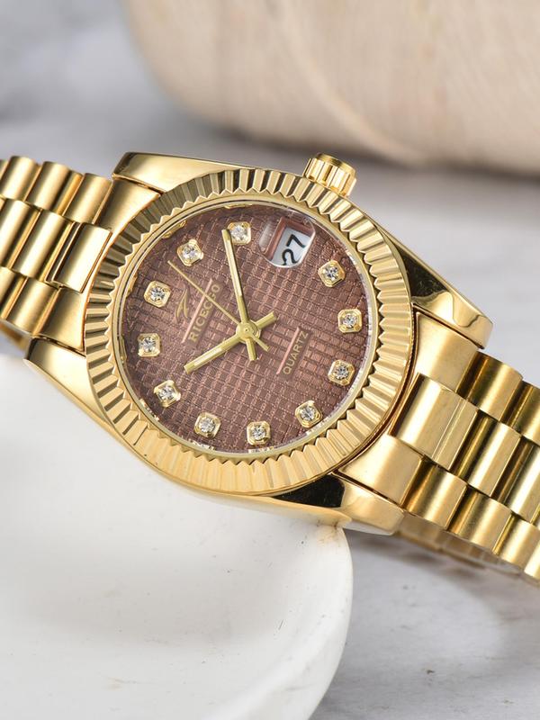 Women's Elegant Rhinestone Decorated Quartz Watch, Exquisite Trendy Wristwatch, Fashionable Watch for Women As Gift with Box