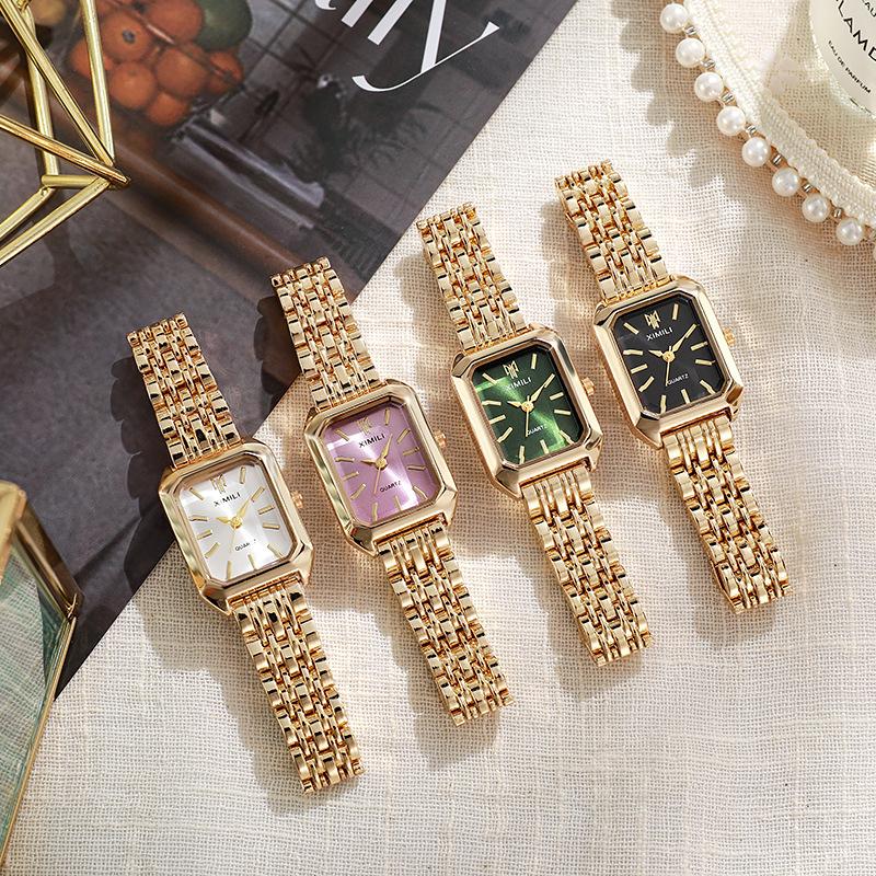2024 New Light Luxury Steel Belt Women's Watch for Female Students Fashion Simple Square Quartz Watch
