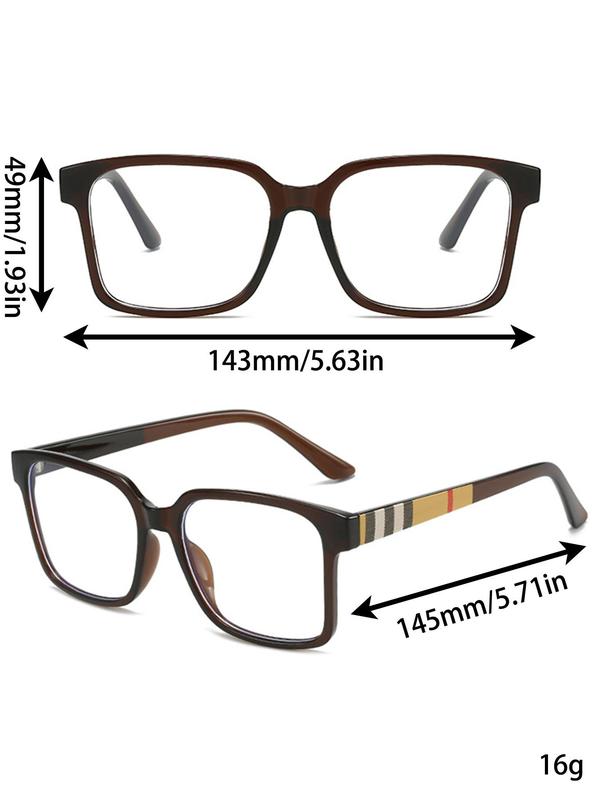 Vintage Square Frame Eyeglasses, Fashion Clear Lens Eyewear for Women & Girls, Fashion Eyeglasses for Work, Daily Clothing Decor, Perfect for Student Daily Use