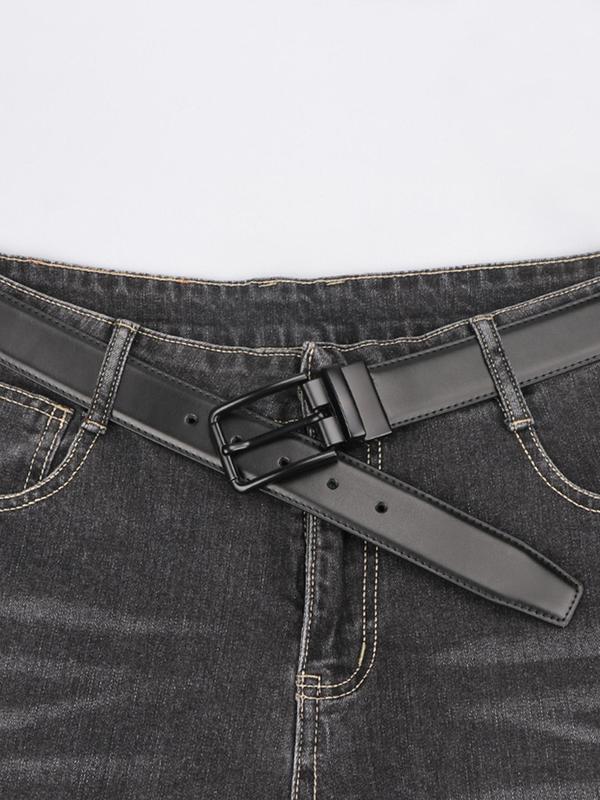Men's Solid Color Rotate Buckle Belt, Business Casual Business Waistband for Work Office, Fashion Belt for Daily Clothing Decoration