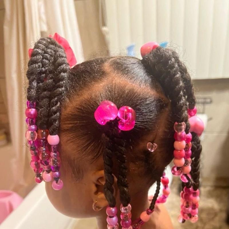 8 Pcs Light Pink Bubble Hair Ties - Royal Kyree
