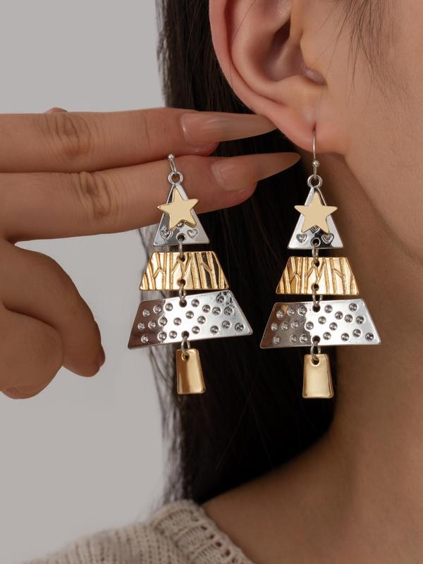 Christmas Tree Design Dangle Earrings, Fashionable Jewelry for Women & Girls, Trendy All-match & Exquisite Jewelry for Birthday Gift